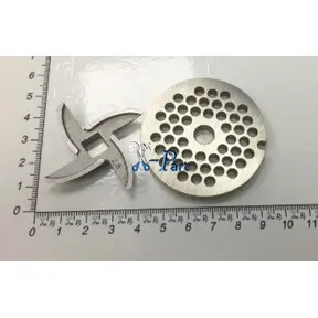 Модель: M11.03, М12, М21, М25, М31, М32, М33, М41 Посадочное место ножа 8х8мм, диаметр решётки 53.5мм - ячейка 4.5мм. Нержавейка
